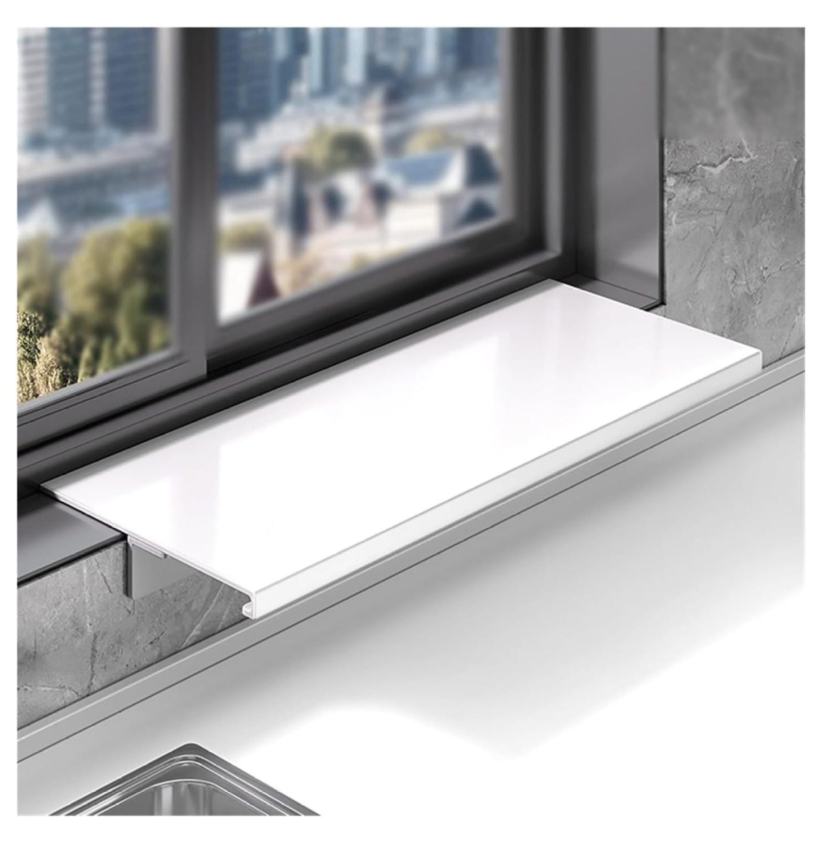 Killeryuki Carbon Steel Window Sill Extender Plate, Storage Shelf