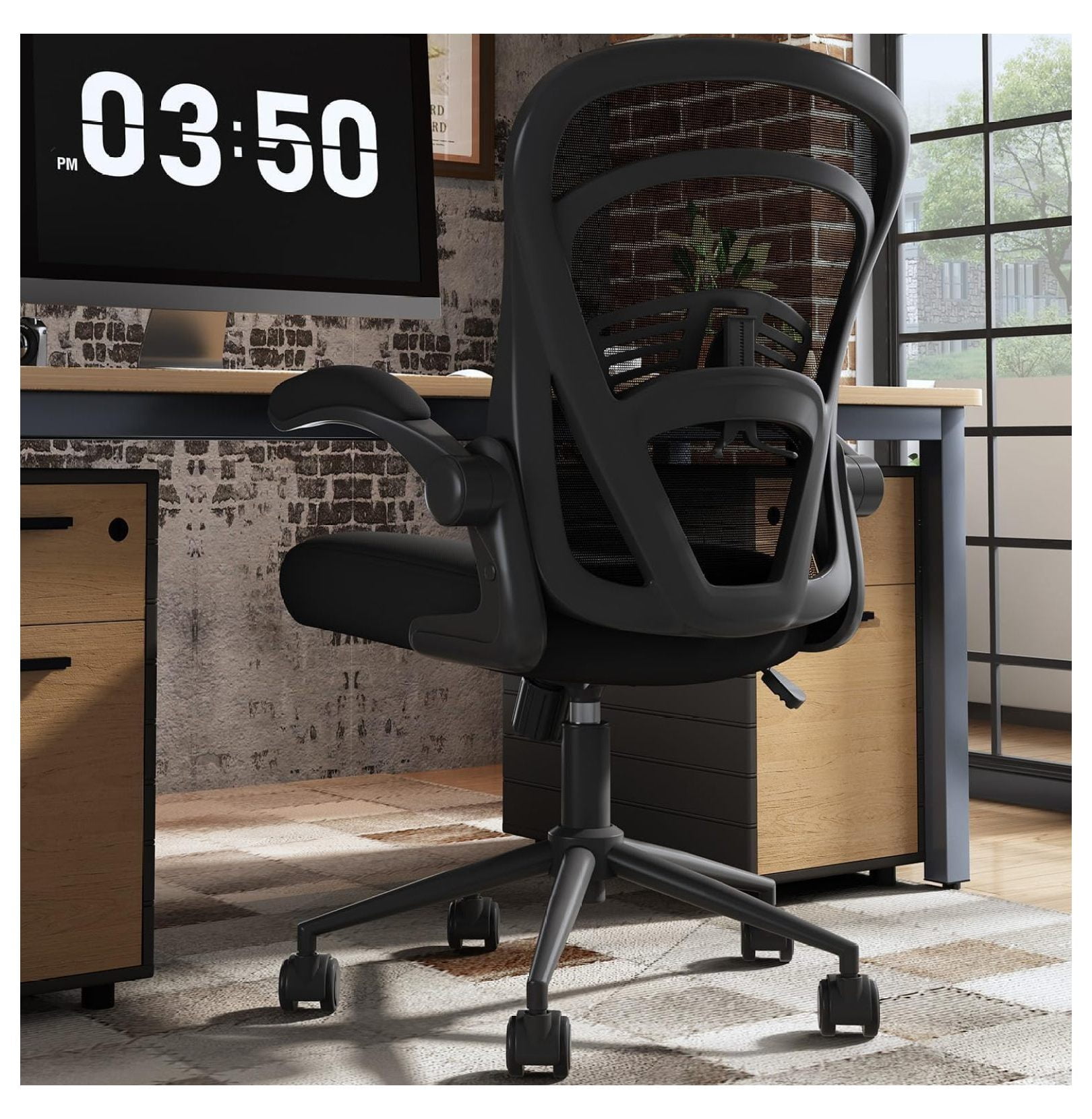 Killeryuki Computer Desk Chair with Wheels, Mesh Office Chair with Up