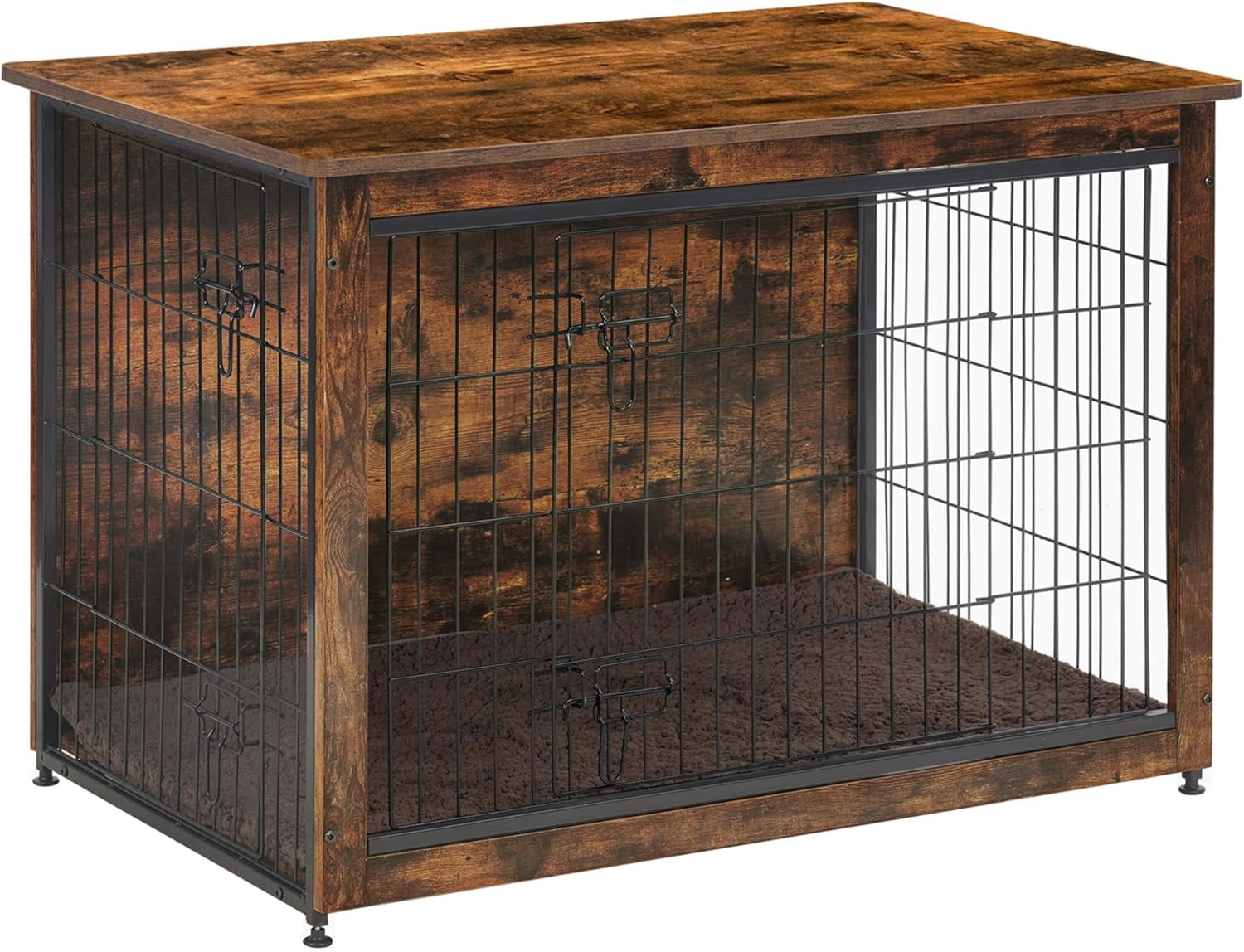 View of Killeryuki Dog Crate Furniture with Cushion, Wooden Dog Crate Table ...