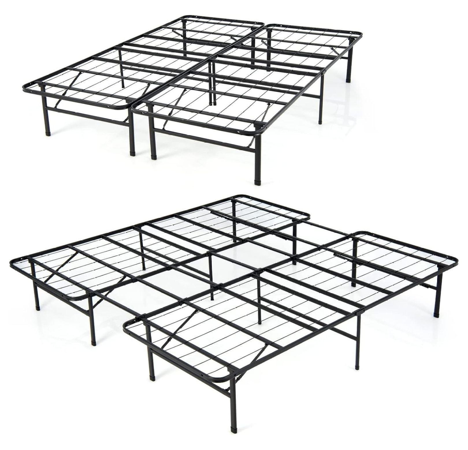 Killeryuki Folding Bed Frame, Queen/King Size Portable Bed Base for
