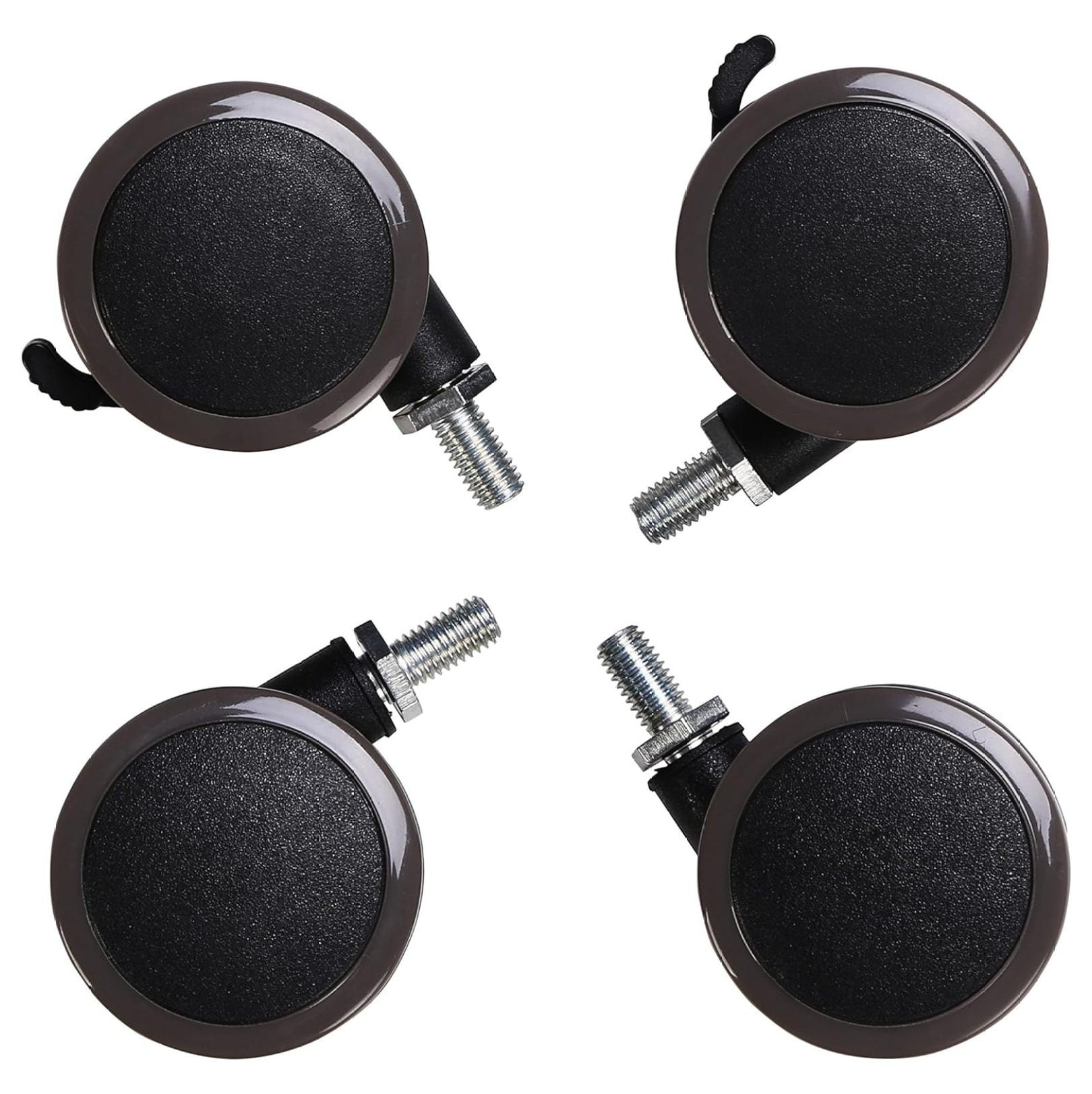 Black and Gray Adjustable Desk Leg Casters Wheels Set of 4