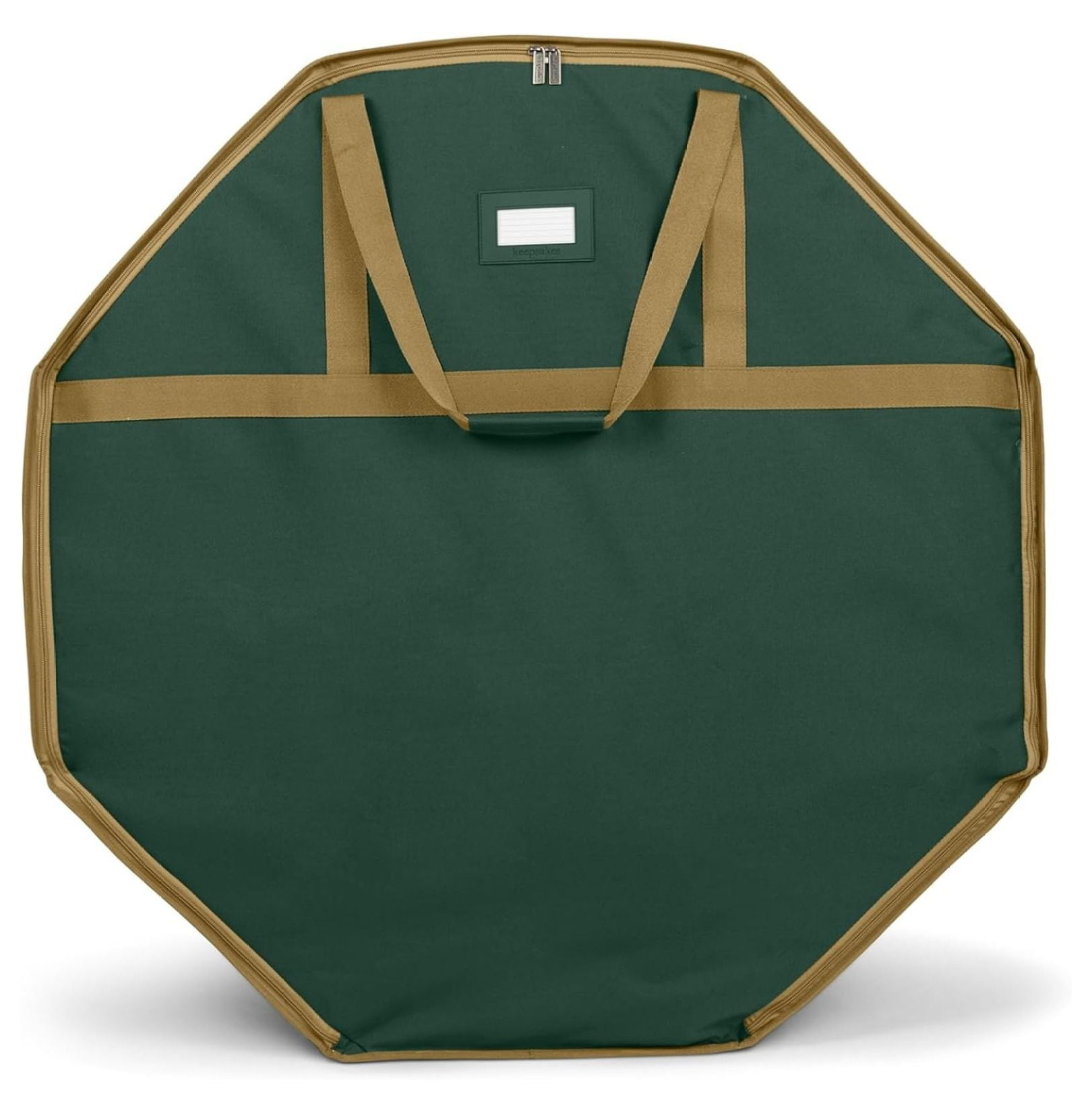 Green Heavy Duty Polyester Christmas Wreath Storage Bag with Reinforced Handles