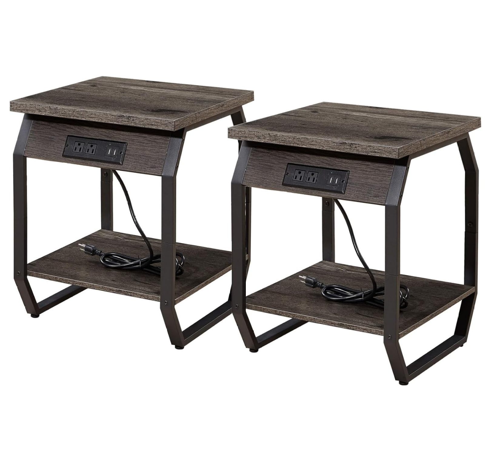 Killeryuki Nightstand Set of 2 Side Table Sofa Table Coffee Table with