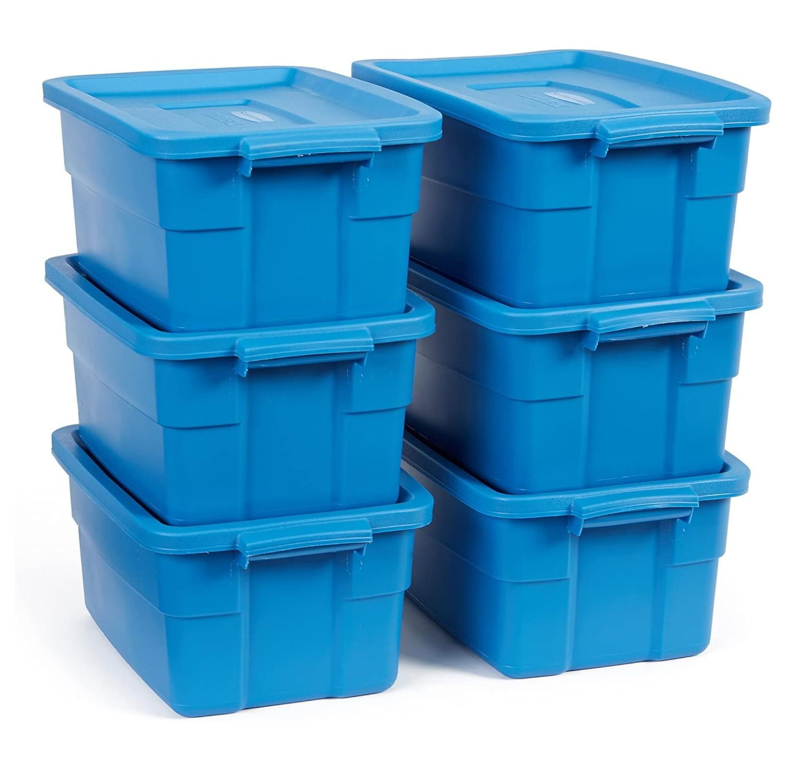 Killeryuki Roughneck 3 Gallon Storage Totes Pack of 6 Durable Stackable Storage Containers with Lids Nestable Plastic Storage Bins for