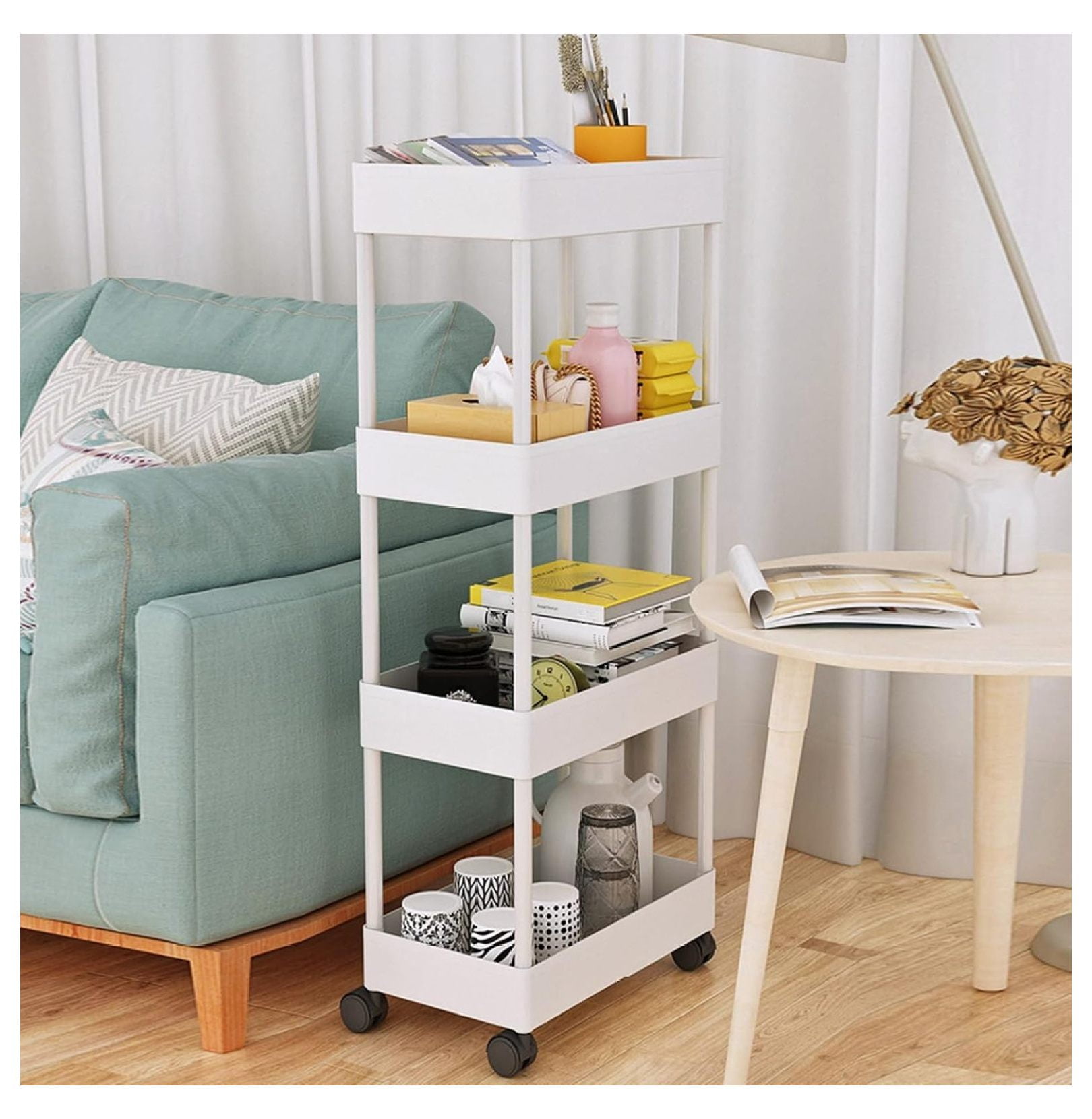 Killeryuki Slim Storage Cart Mobile Shelving Unit Organizer Bathroom