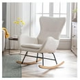 Killeryuki Upholstered Rocking Chair, Modern Linen Fabric Living Room