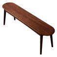 Killeryuki Wood Dining Bench,100 Natural Solid Oak Bed Bench,Rounded