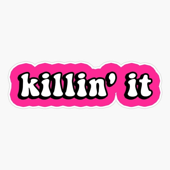 Killin' It, Pink Retro Decal For Laptops Hydroflask And Cars Er, Phone Decal Water Bottle Stickers Car Decals, Funny Birthday Gift