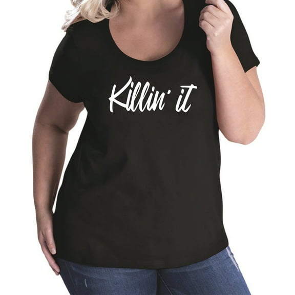 Killin' it Womens Plus Size Scoopneck T