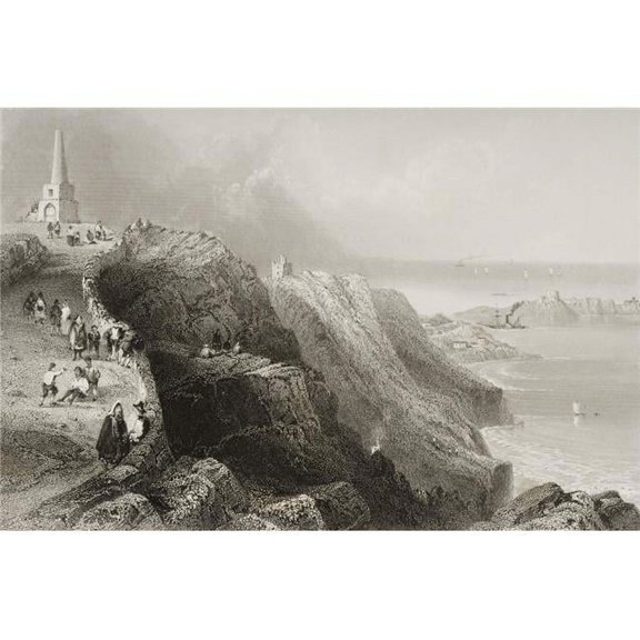 Killiney Hill Near Dublin Ireland Drawn by Whbartlett Engraved by R Brandard From the Scenery & Antiquities O Poster Print - 17 x 11