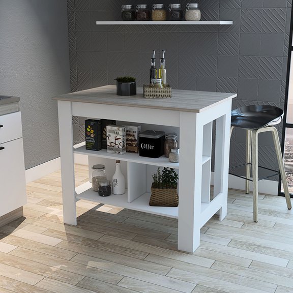 Kills MRSA and E.coli Bacteria - Wide Top Surface Kitchen Island for Spice Storage