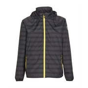 Killtec Mens Fedon Allover Packable Rain Jacket, Dark Gray \ Yellow,M - US