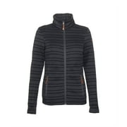 Killtec Womens Rakel Knitted Fleece Full Zip Cardigan, Dark Grey Stripe \ Grey Stripe,8 - US