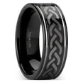 thumbnail image 1 of Kilmore Black Tungsten Carbide Ring With Celtic Pattern, 1 of 2