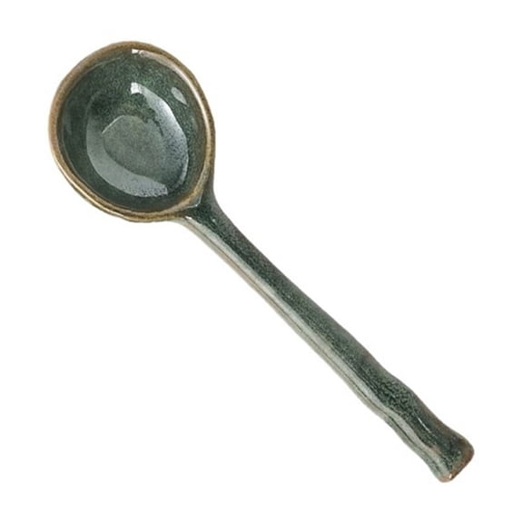 Kiln Change Ceramic Retro Soup Spoons Dessert Spoons, Dinner Spoon, Ice Cream Spoon, Porcelain Coffee Spoon, Set of 2