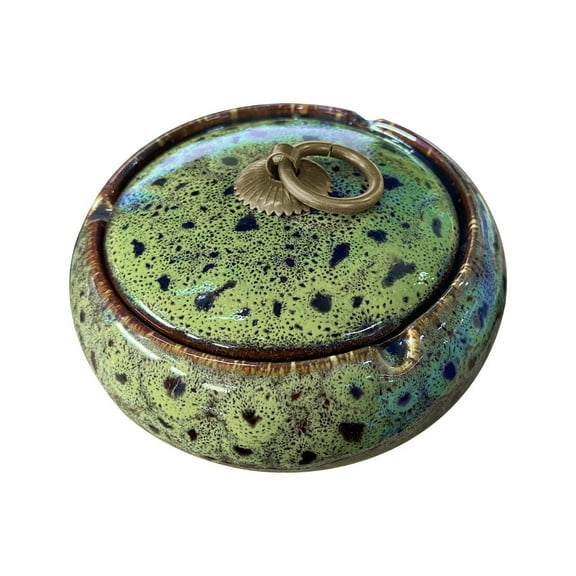 Kiln-changed glaze creative Nordic style ceramic ashtray Dusknt Office,Craft,Stationery 2023 Design Ashtray Creatives Luxury Custom Ash Tray For Home Accessories Ceramic Ashtray With Lid