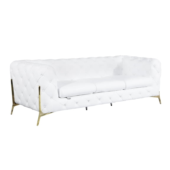 Kiln-dried Hardwood With Legs And Leather Upholstery White Foam Filled Stainless Steel