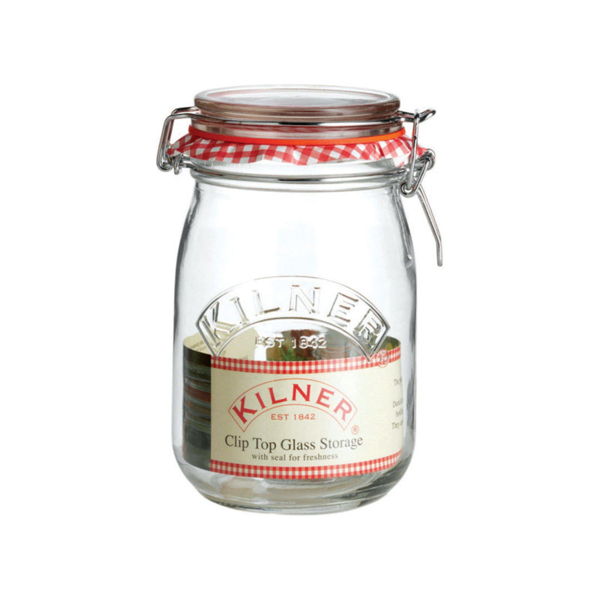 Clear Glass 34-Fl Oz Clip Top Storage Jar Set