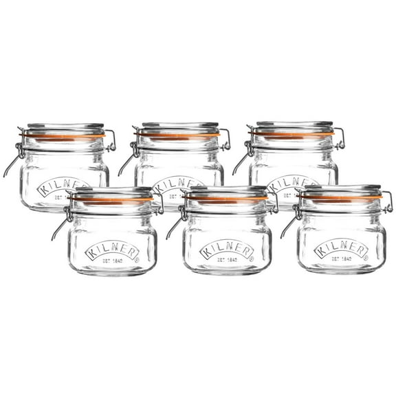 Kilner Square Clip Top Jars (Set of 6) | 17oz
