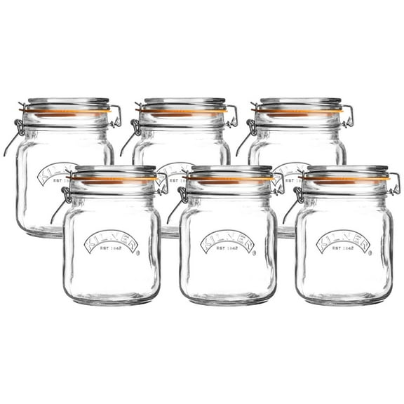 Kilner Square Clip Top Jars (Set of 6) | 34oz