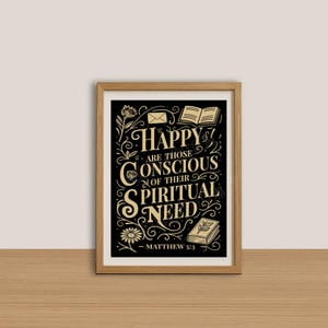 Kiloa 2026 Year Text Art Print, Jehovah’s Witnesses, Matthew 5:3, Spiritual Home Décor, 12x18 UNFRAMED
