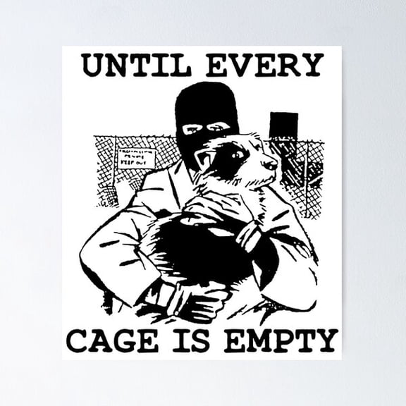 Kiloa Animal Freedom Message Illustration Poster, 16x24 UNFRAMED