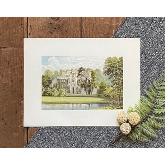 Kiloa Antique Guy’s Cliffe Warwickshire Wall Art Poster, 24x36 UNFRAMED