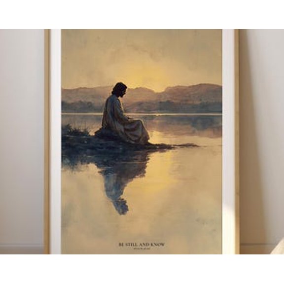 Kiloa Be Still Know Jesus Sunrise Christian Poster, 8x12 UNFRAMED