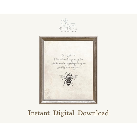 Kiloa Bumble Bee Poster Christian Symbolic Wall Art, 8x12 UNFRAMED