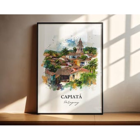 Kiloa Capiatá Paraguay Watercolor Wall Art Poster, 12x18 UNFRAMED