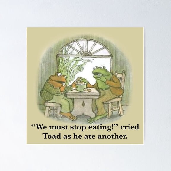 Kiloa Cute Frog and Toad Illustration Poster, 12x18 UNFRAMED