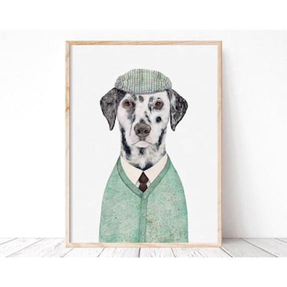 Kiloa Dapper Dalmatian Dog Wall Art Poster, 24x36 UNFRAMED