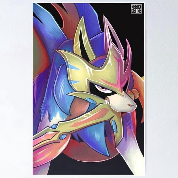 Kiloa Fantasy Sword Wolf Illustration Poster, 8x12 UNFRAMED