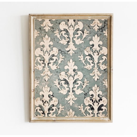 Kiloa Fleur de Lis Pattern Poster Vintage French Tapestry Wall Art, 16x24 UNFRAMED