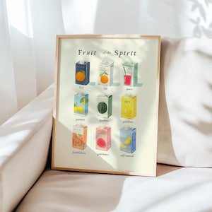 Kiloa Fruit of the Spirit Wall Art, Scripture Wall Art, Christian Home Decor, Nursery, Bible Verse, Kitchen, Dining Room 96, 16x24 UNFRAMED