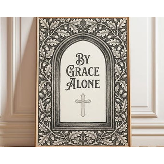 Kiloa Grace Alone Floral Scripture Poster, 8x12 UNFRAMED