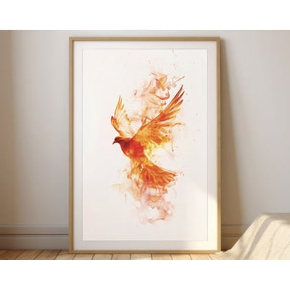 Kiloa Holy Spirit Dove Pentecost Flame Christian Poster, 8x12 UNFRAMED