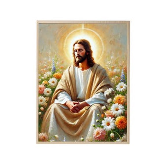 Kiloa Jesus Flower Garden Christian Poster, 8x12 UNFRAMED