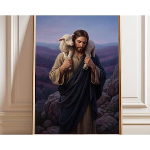 Kiloa Jesus Leaves 99 Lost Sheep Parable Poster, 8x12 UNFRAMED
