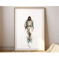thumbnail image 1 of Kiloa Jesus Walks Water Inspirational Christian Watercolor Poster, 16x24 UNFRAMED, 1 of 3