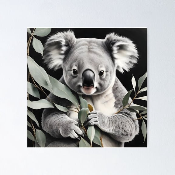 Kiloa Koala Bear Wildlife Illustration Poster, 8x12 UNFRAMED