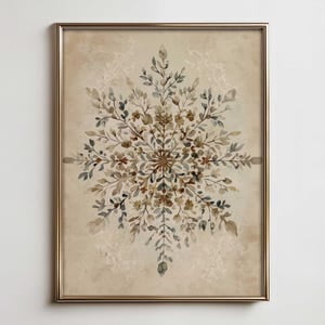 Kiloa Print Snowflake Print: Scandinavian Festive Wall Art, Poster Print, 24x36 UNFRAMED