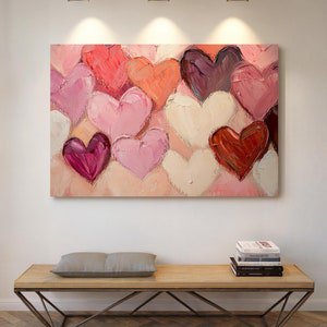 Kiloa Romantic Heart Textured Valentine Wall Art Poster, 8x12 UNFRAMED