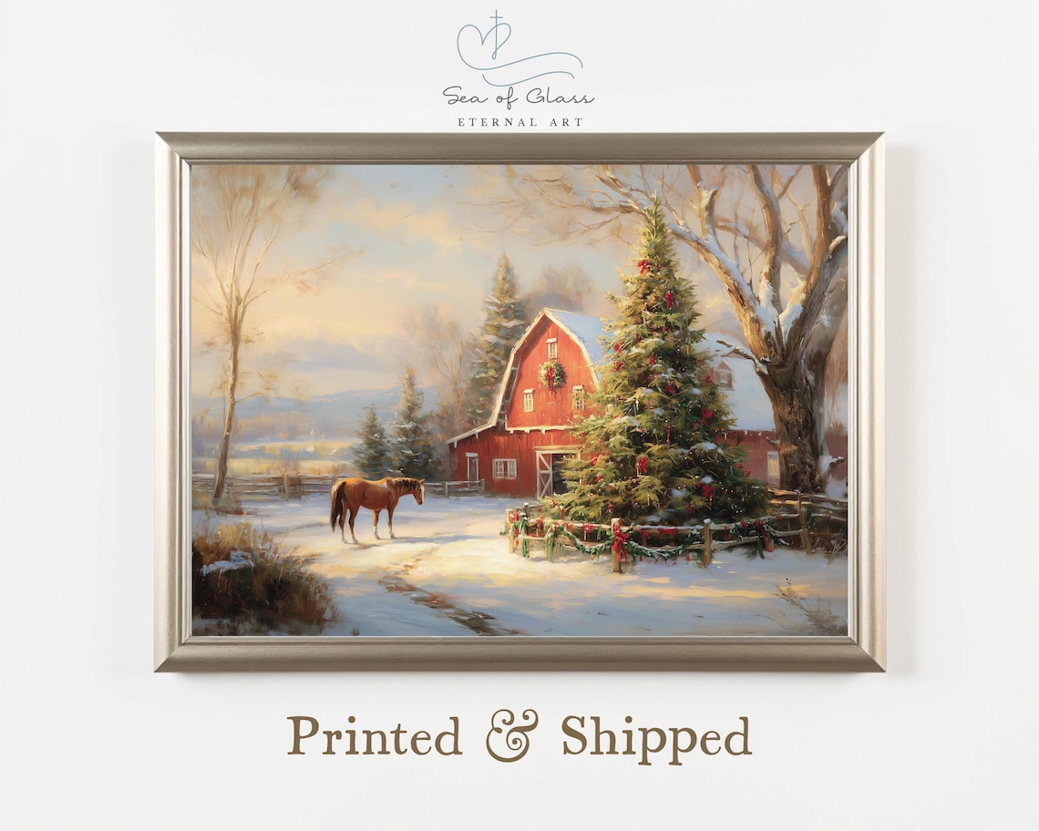 Kiloa Rustic Barn Poster Cozy Farmhouse Nature Wall Art, 24x36 UNFRAMED ...