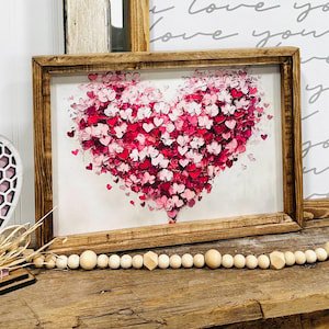 Kiloa Rustic Farmhouse Valentine Textured Heart Wall Art Poster, 8x12 UNFRAMED