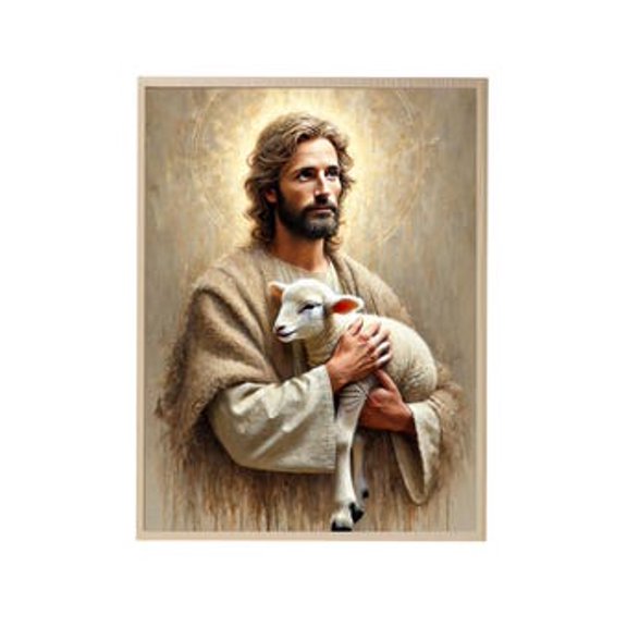 Kiloa Shepherd Sheep Faith Peace Christian Poster, 8x12 UNFRAMED