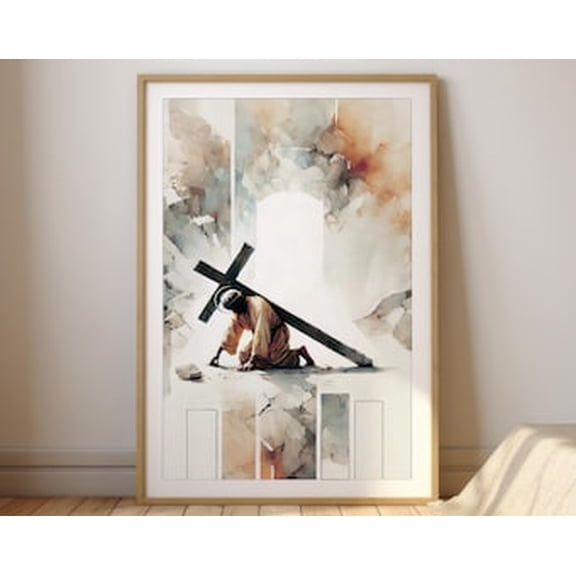 Kiloa Station VII Jesus Falls Second Time Poster, 8x12 UNFRAMED