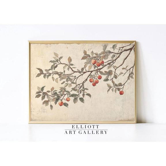 Kiloa Vintage Apple Tree Sketch Rustic Farmhouse Kitchen Art Print Poster ART E52, 16x24 UNFRAMED