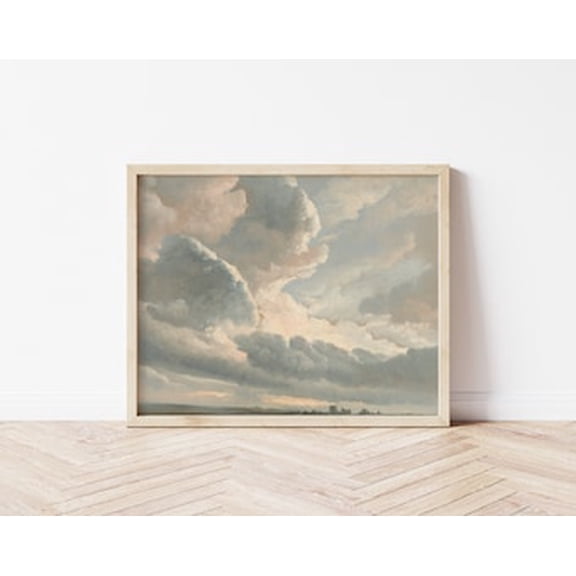 Kiloa Vintage Cloud Landscape Painting, 16x24 UNFRAMED
