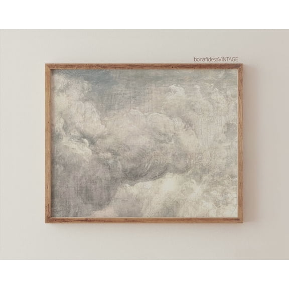 Kiloa Vintage Cloud Study Antique Pastel Sky Wall Art Poster, 8x12 UNFRAMED